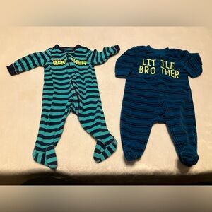 Carter's Blue Little Brother Footie Pajamas